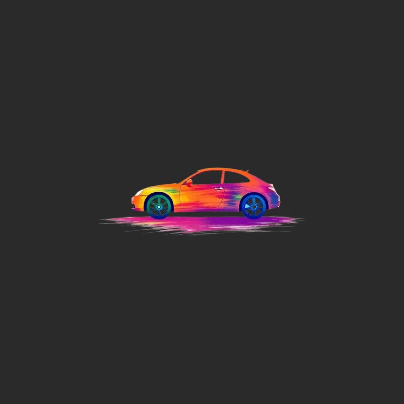Artistic Side View of a Colorful Car Baseball Cap