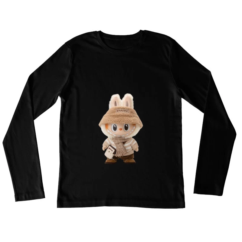 Niedliche Labubu-Figur mit Winterkleidung Damen Langarm T-Shirt