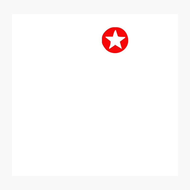 Minimalist Red Circle Star Logo on White Background Throw Pillow