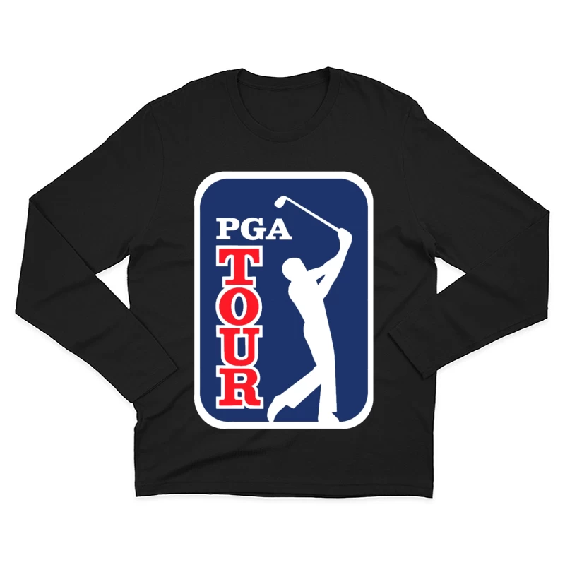 Official PGA Tour Professional Golf Logo with Silhouetted Golfer Male Long Sleeve T-Shirt