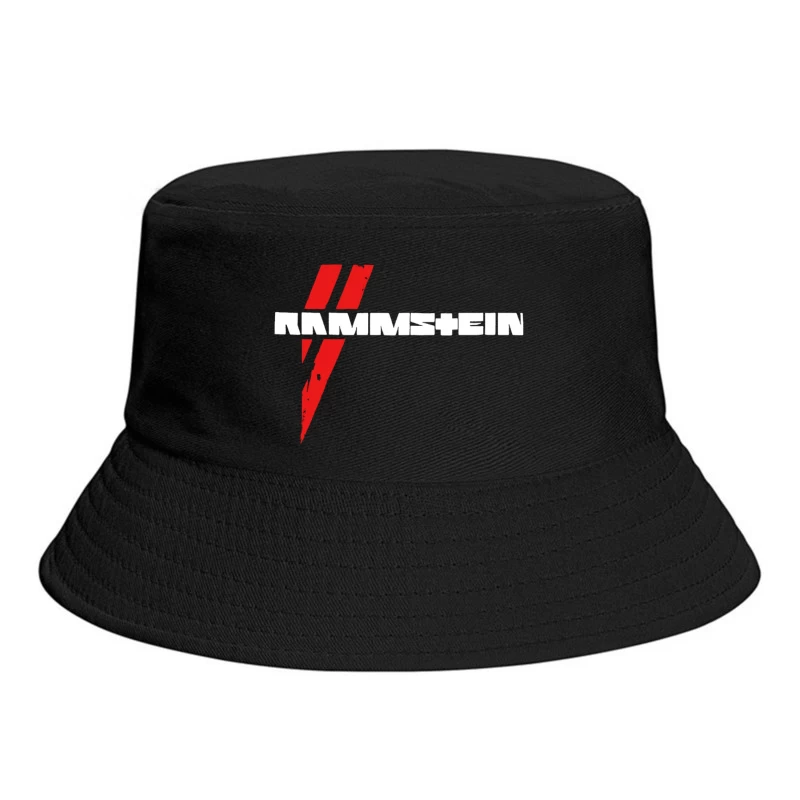 Rammstein Metal Band Logo in Red and White Bucket Hat