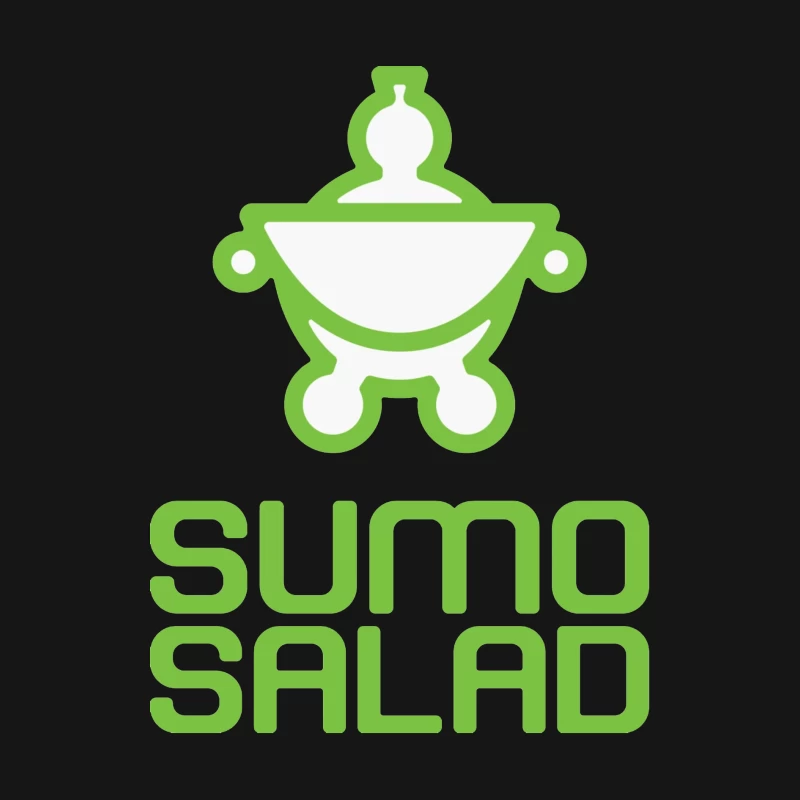 Green Minimalist Sumo Salad Restaurant Logo Female Long Sleeve T-Shirt