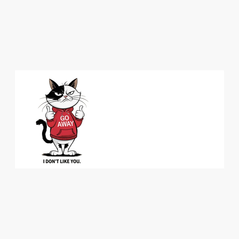 Grumpy Cartoon Cat in "Go Away" Hoodie Coffee Mug