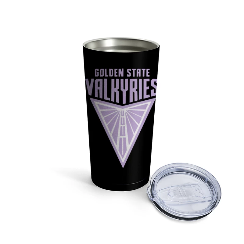 Golden State Valkyries Purple Triangle Logo Design Travel Mug