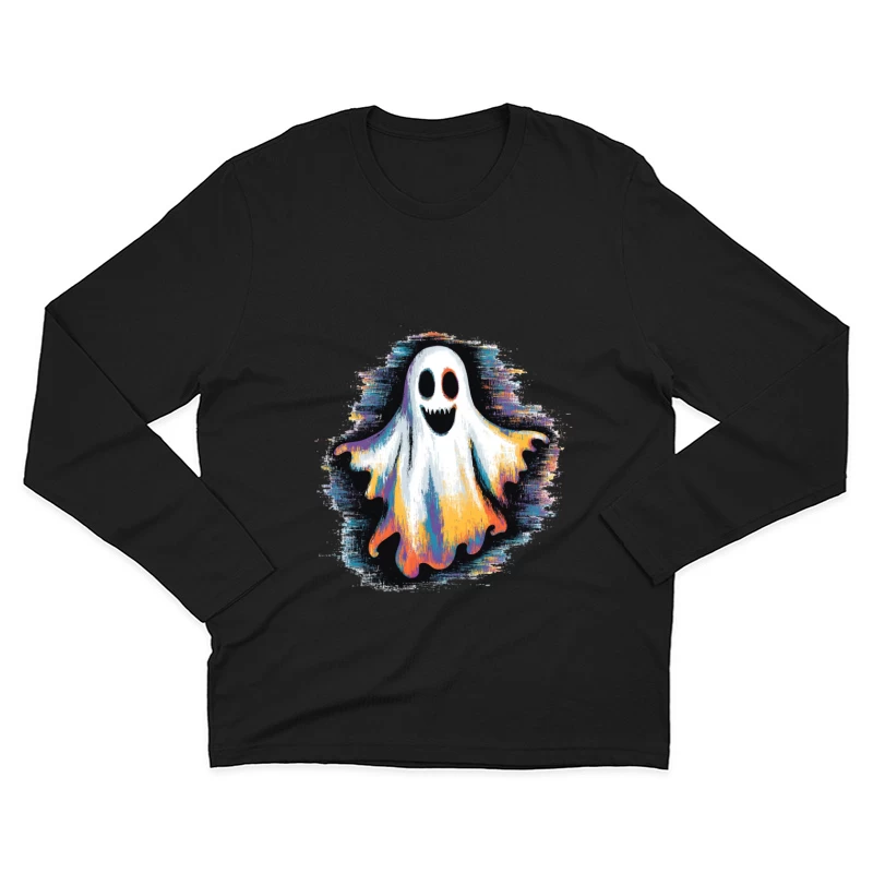 Colorful Spooky Ghost Halloween Illustration Male Long Sleeve T-Shirt