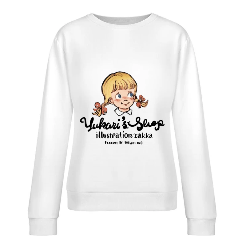 Yukari's Shop Illustration Mädchen Damen Pullover Sweatshirt