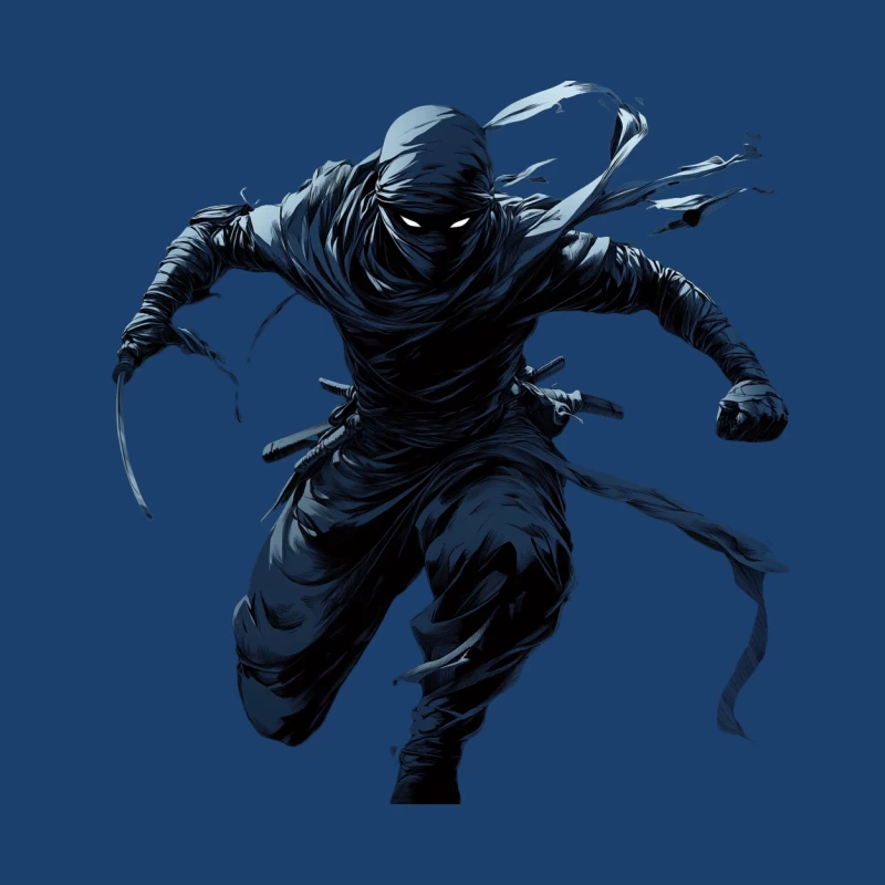 Stealthy Ninja Warrior in Dark Action Fantasy Female Pullover Hoodie