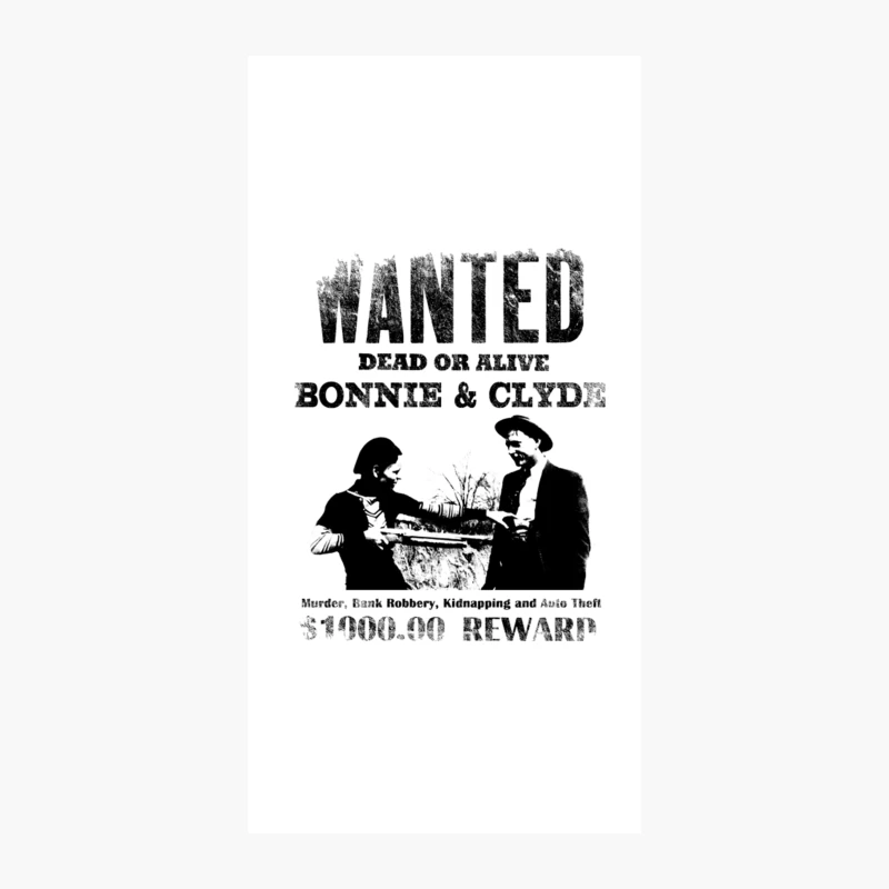 Wanted Bonnie and Clyde, distressed iPhone Case