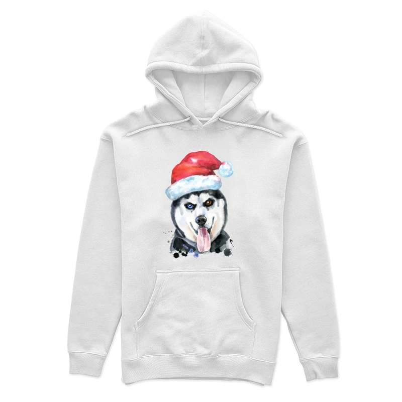Husky de Noël avec Chapeau Santa Femme Sweat à capuche