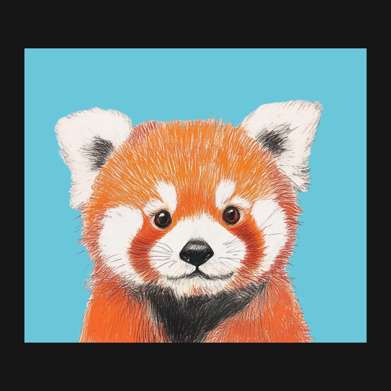 Adorable Red Panda Illustration Portrait Mouse Pad