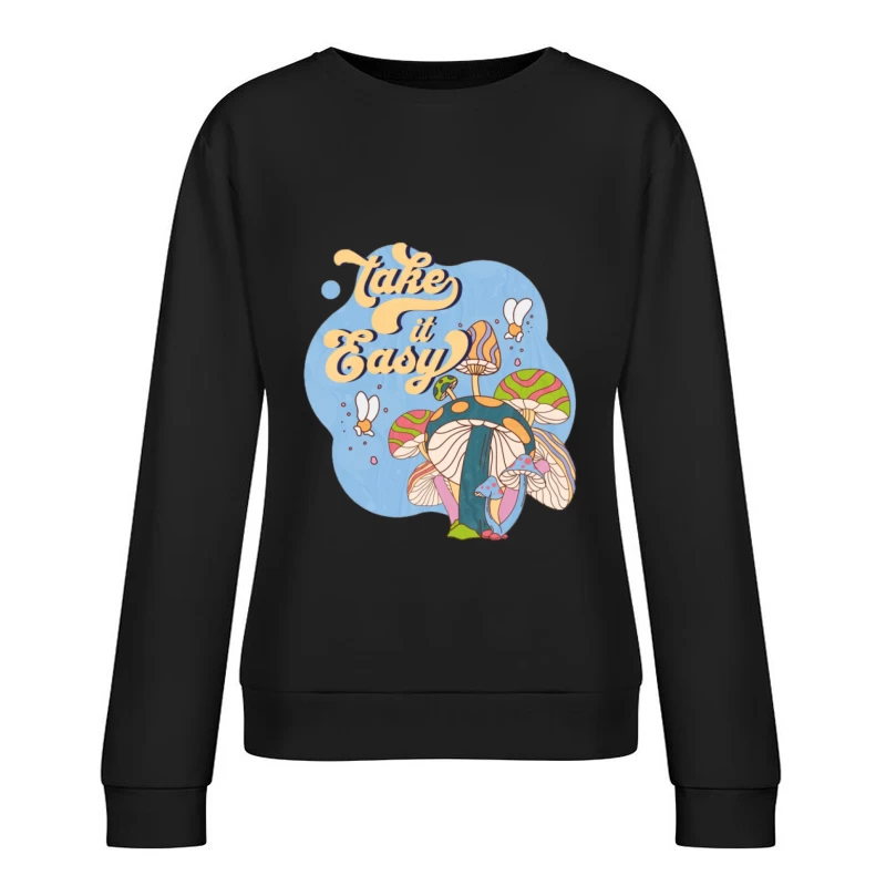 Prenez-le facilement avec des champignons et des abeilles Femme Sweat-shirt à enfiler