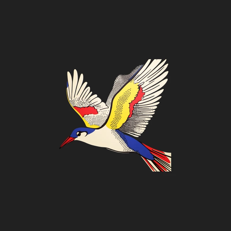 Vibrant Abstract Geometric Bird Illustration in Flight Bucket Hat