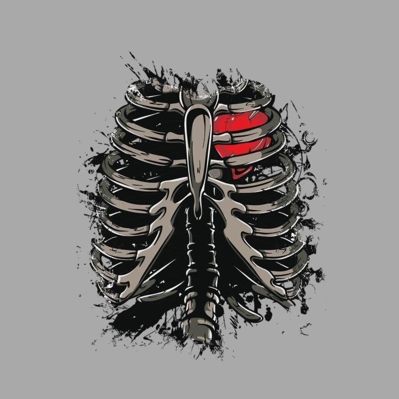 Anatomical Illustration of a Skeleton with a Heart Male Pullover Hoodie