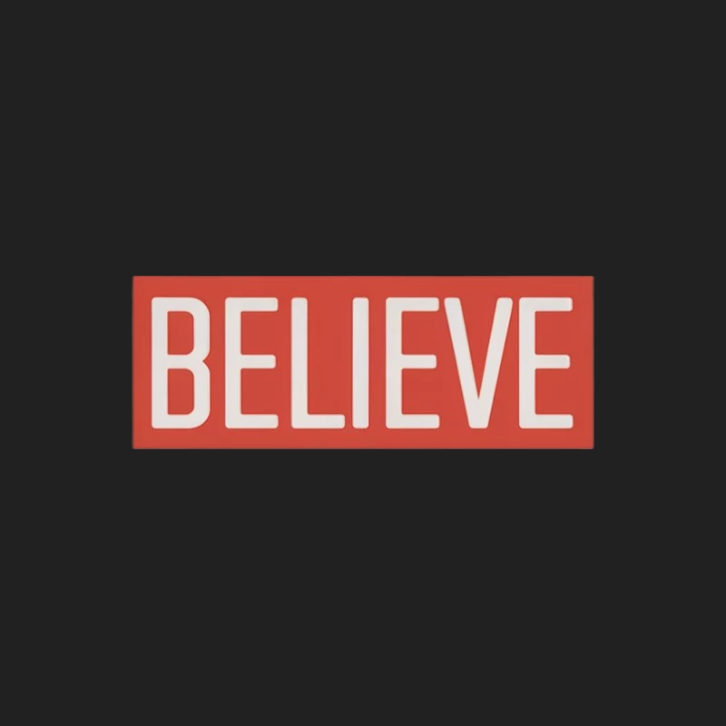 Inspirational Red Believe Typography Bucket Hat