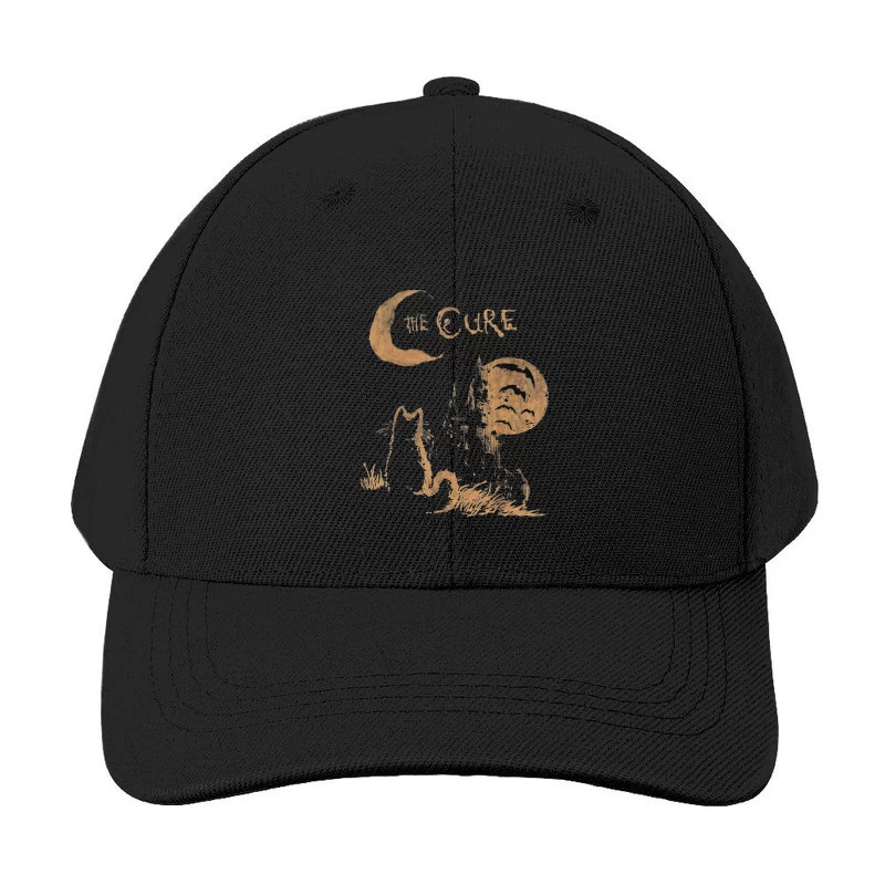 The Cure Gothic Band Logo with Moonlit Ghost Baseball Cap