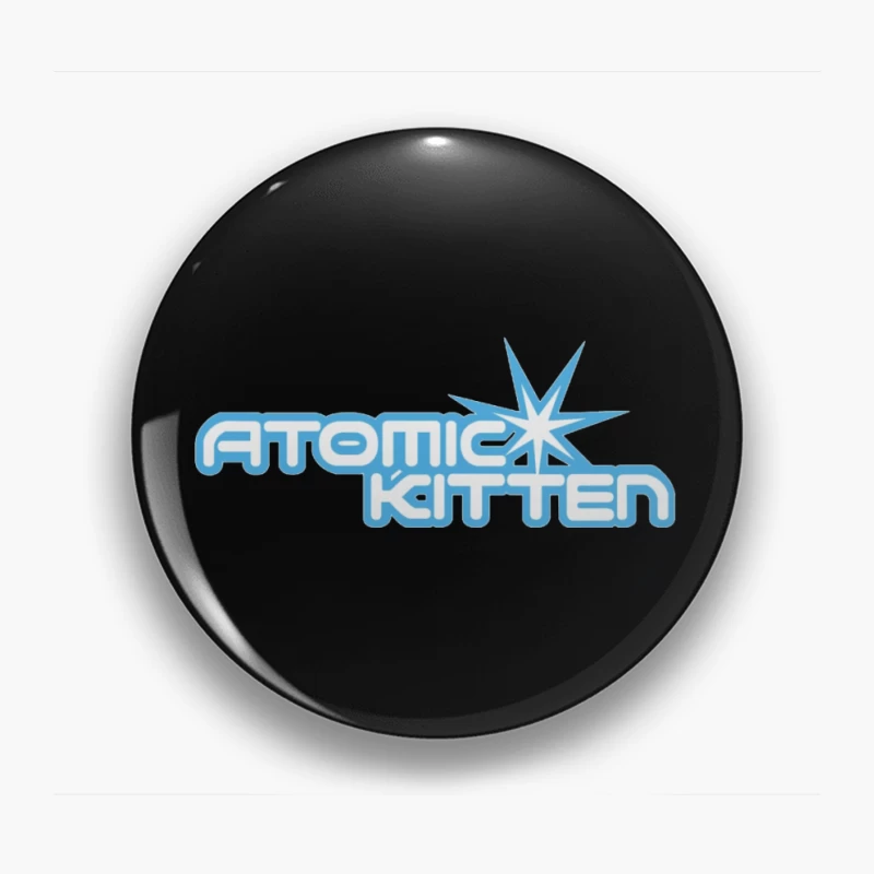 Atomic Kitten Blue Retro Logo Design Pin