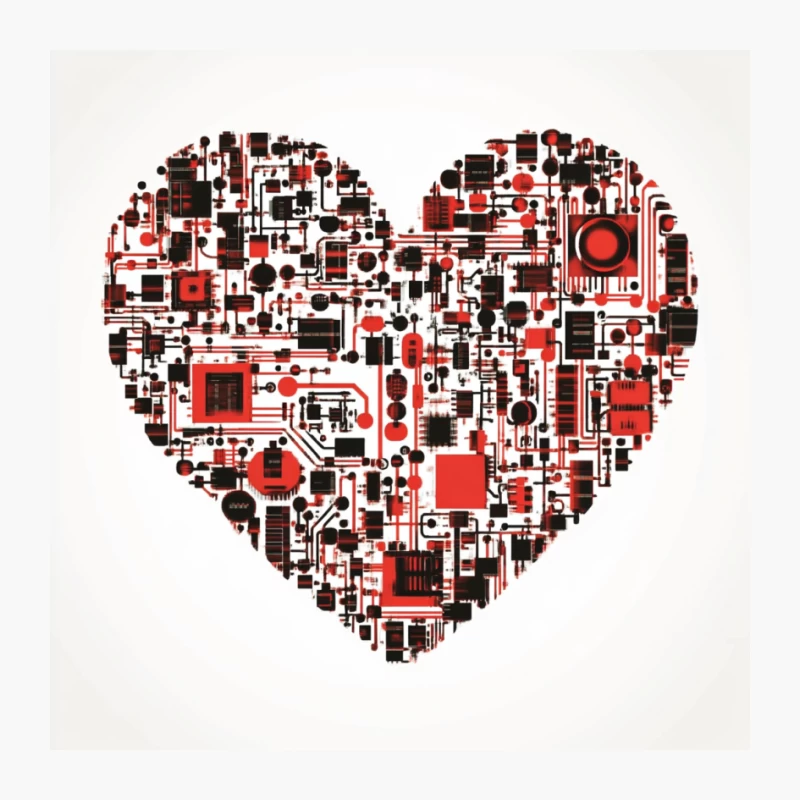 Digital Love: A Heart-Shaped Circuit Board Design Pin