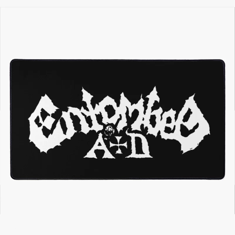 Entombed White Logo Desk Mat