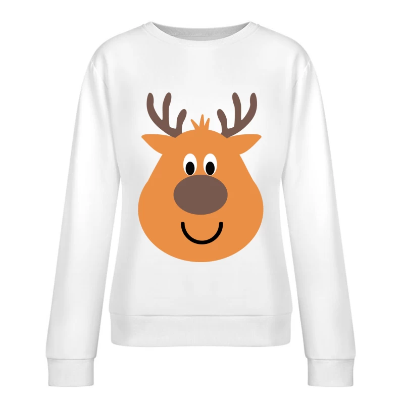 Visage de renne joyeux Femme Sweat-shirt à enfiler
