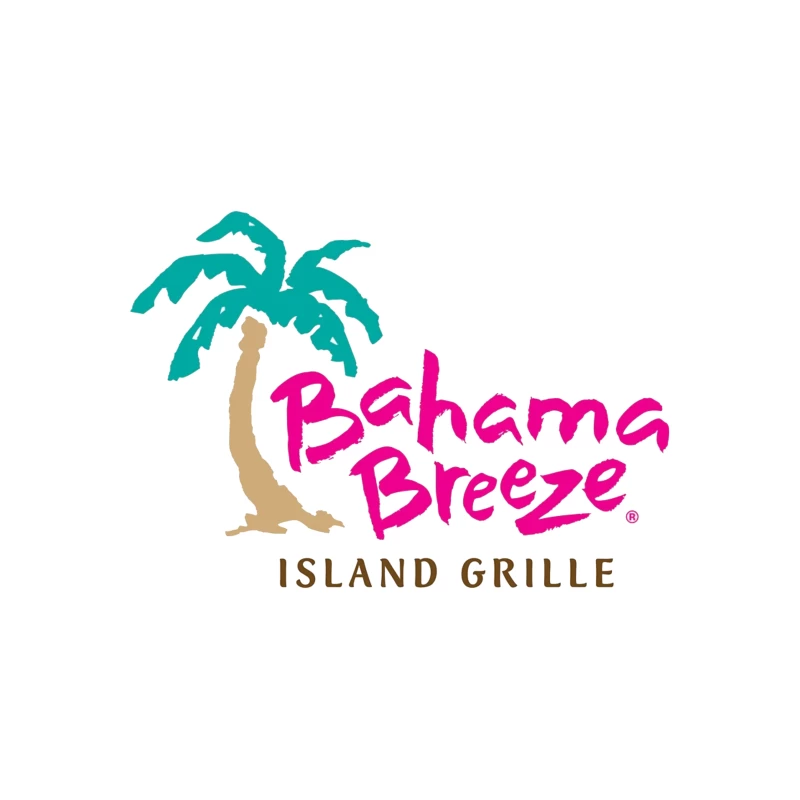 Bahama Breeze Island Grille Restaurant Logo with Tropical Palm Tree Throw Pillow