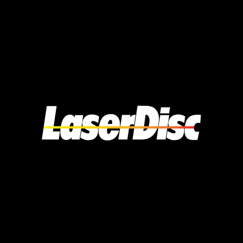 Retro Laser Disc Logo with Typography Outline Pin