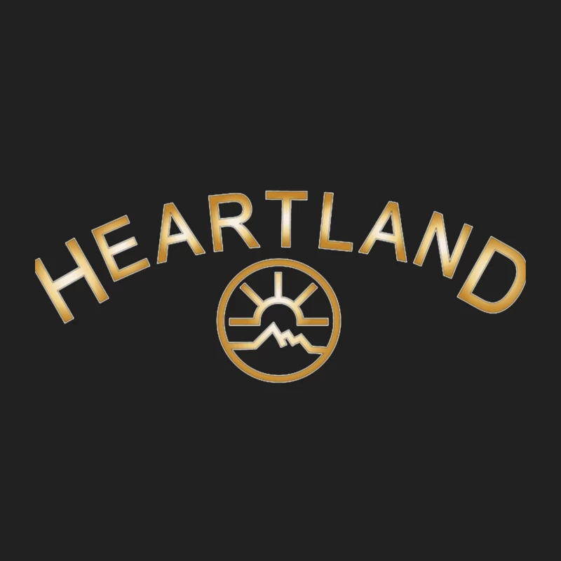 Heartland Hockey Logo with Golden Text and Minimalist Design Bucket Hat