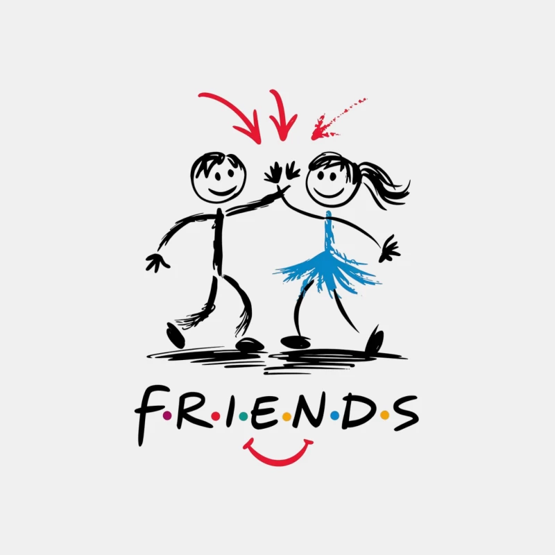 Cartoon Stick Figures Depicting Friends TV Show Logo Male Tank Top