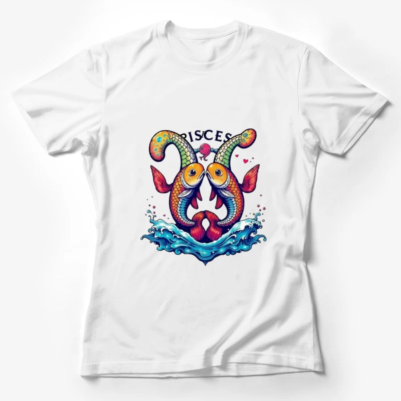 Colorful Pisces Astrology Illustration Female T-Shirt