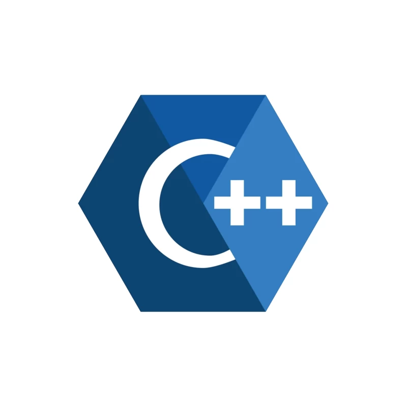 C++ Programming Language Logo in Blue Hexagon Design Mouse Pad