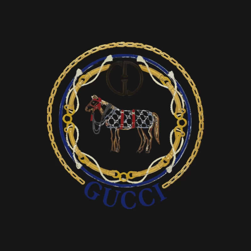Gucci Pferd Wappen Design Herren Langarm T-Shirt