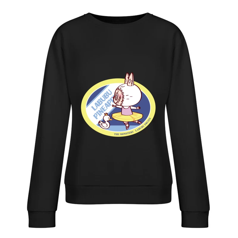 Labubu mit Krone und Ente Damen Pullover Sweatshirt