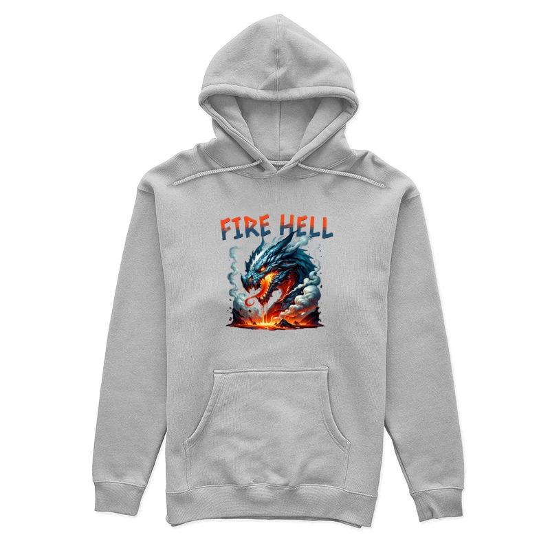 Fire Hell Dragon with Glowing Flames Female Pullover Hoodie