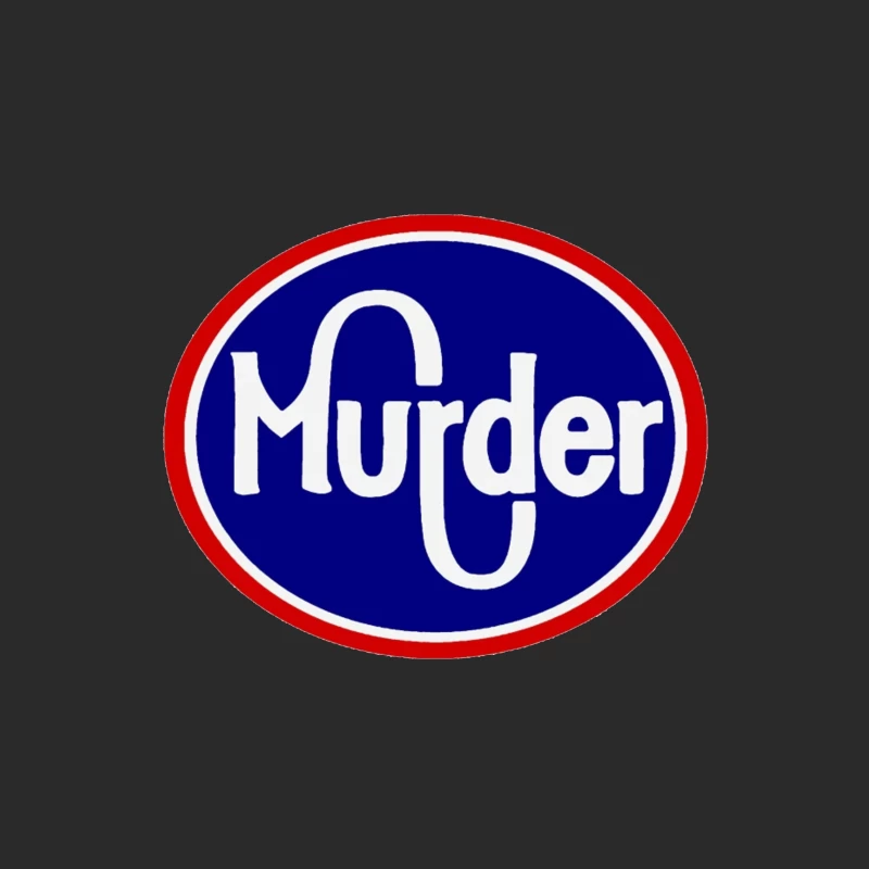 Vintage-Style Murder Text Logo in Blue and Red Baseball Cap