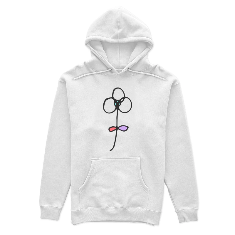 Fleur minimaliste dessinée à la main Femme Sweat à capuche