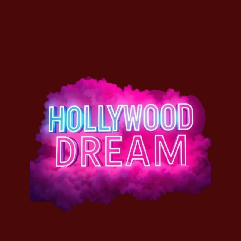 Neon Hollywood Dream Sign with Pink Cloud Background Mouse Pad