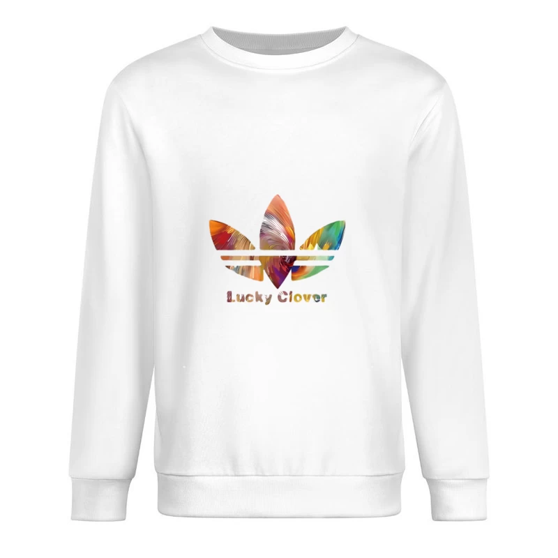 Buntes Logo mit Kleeblatt Herren Pullover Sweatshirt