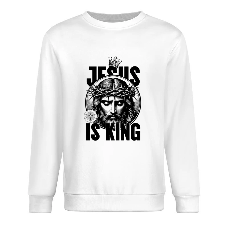 Jésus est Roi, Couronne d'épines, Art religieux Homme Sweat-shirt à enfiler