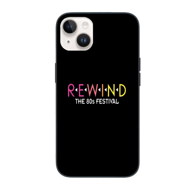 Rewind: The 80s Festival Colorful Typography Design iPhone Case