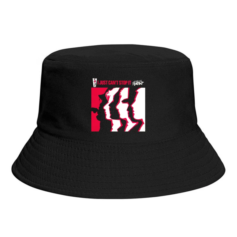 "I Just Can't Stop It" Abstract Red and White Album Cover Bucket Hat