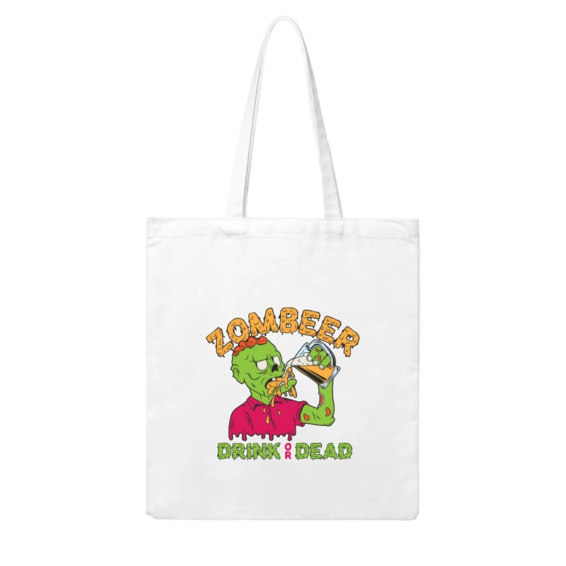 Zombie Beer Illustration Cotton Tote Bag