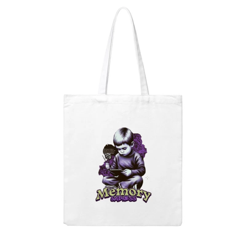 Nostalgic Memory and Sadness Artistic Illustration Cotton Tote Bag