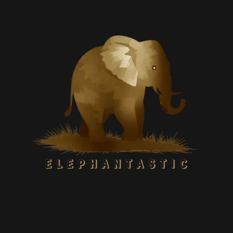 Elephantastic - Vintage Elephant Silhouette Illustration with Typography Mouse Pad