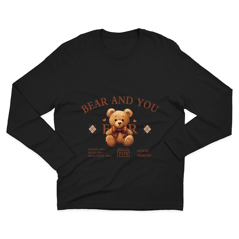 Niedlicher Teddybär für Freundschaft Herren Langarm T-Shirt