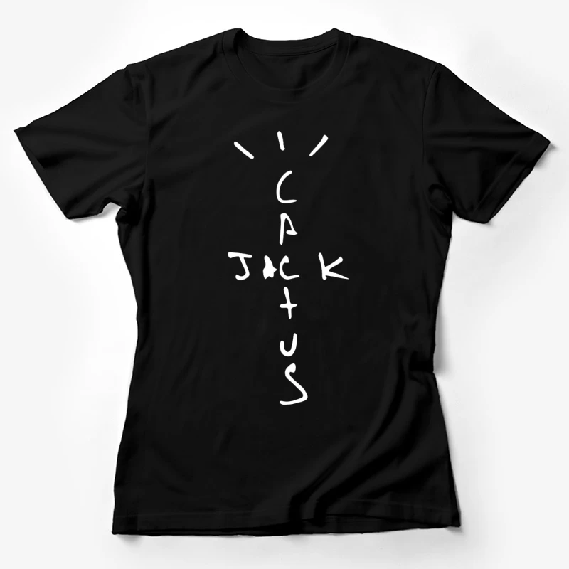 Simple Black and White Letter Sketch Female T-Shirt