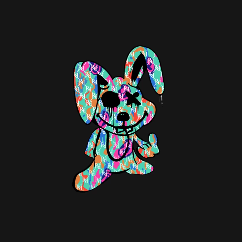 Farbenfroher Hase mit Muster Herren T-Shirt