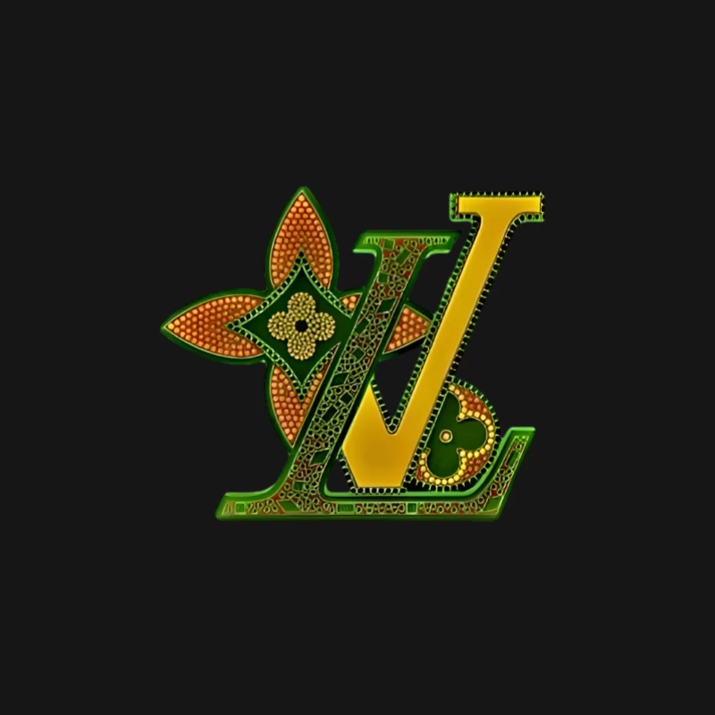 Luxus-Logo-Design in goldenen und grünen Tönen Herren Langarm T-Shirt