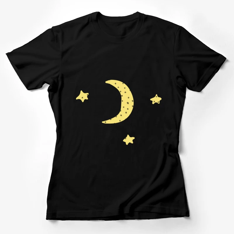 Croissant de Lune Amusant avec Étoiles Femme T-Shirt