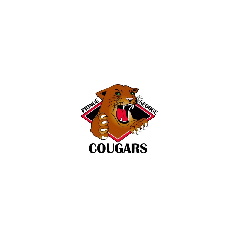 Prince George Cougars Sports Team Logo with Fierce Cougar Mascot Coffee Mug