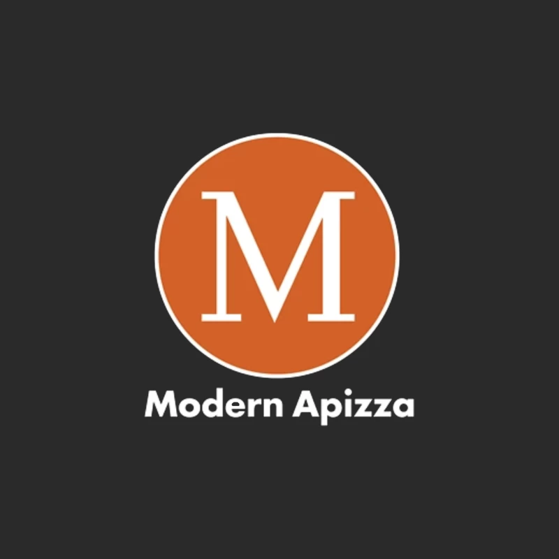 Modern Minimalist Orange Circle M Logo for Apizza Restaurant Baseball Cap