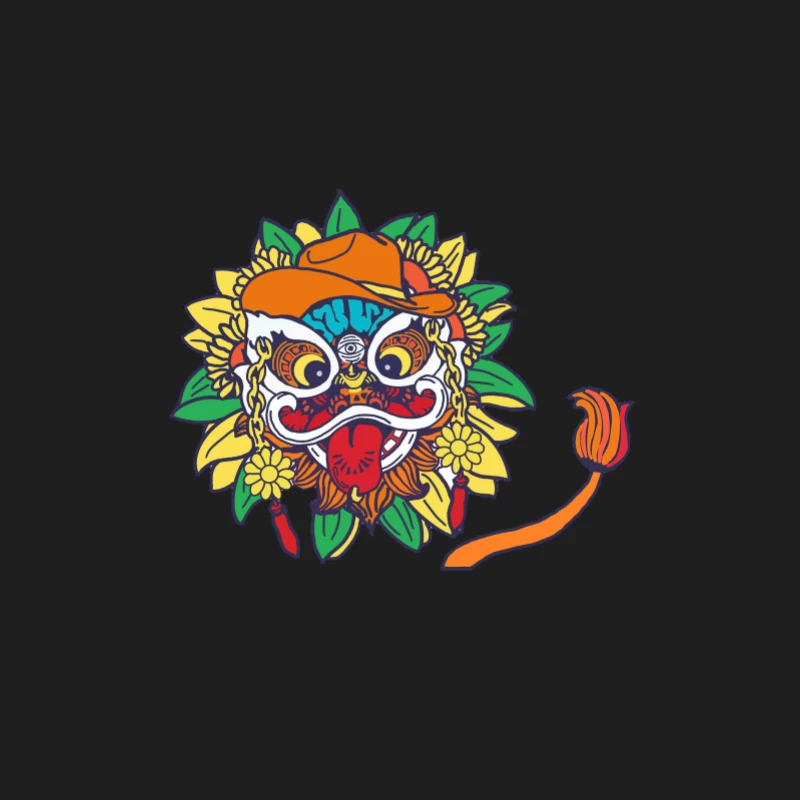 Traditionelle Maske mit Sonnenblume Herren Tanktops